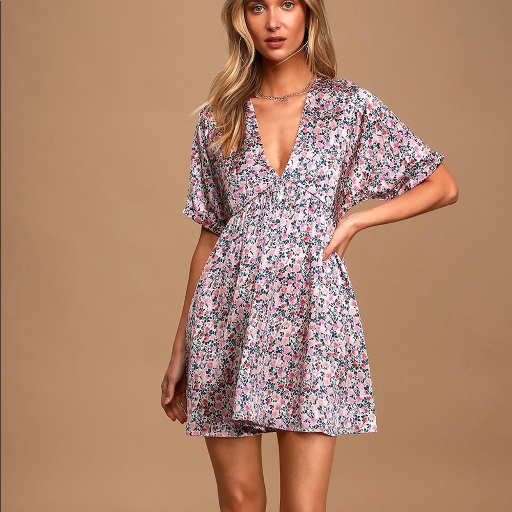 Brand new lulus babydoll dress- satin material